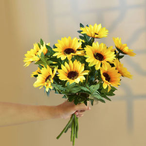 Sunflower Artificial Flowers Home Decorative Table Centerpiece Living Room Flower Arrangement Silk Material Floral Ornaments