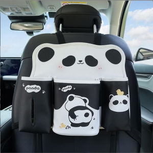 Car Rear Seat Back Storage Bag Hanging Foldable Table Board Vehicle Interior Organizer Leather Material Waterproof And Durable