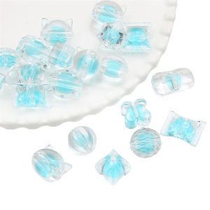 10pcs Blue Color Acrylic Candy Beads for Bracelet Necklace DIY Jewelry Craft Making