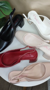 Noblesse Square Toe Block Heel Shoes for Office Work