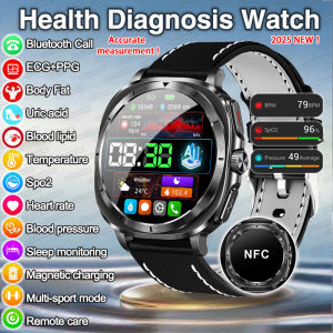 New ECG Laser Diagnosis Blood pressure Smart Watch Accurate Uric Acid Lipid Organ monitor Clock NFC Call Health Men Watches 2025