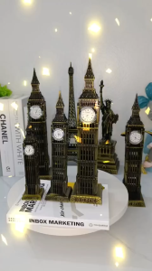 Mô Hình Tháp Big Ben Kim Loại Trang Trí Bàn Làm Việc – Decor Phong Cách Châu Âu size 182430cm