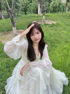 Princess Style Fairy Skirt Long Sleeve Irregular Hem Lace Trim Spring Autumn New Style French Style Dress Womens Fashion