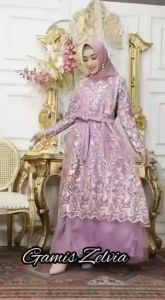 GAMIS PESTA MEWAH ZELVIA / BAJU PESTA MUSLIM