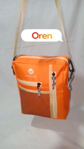 Tas Selempang Bahu Pria Slingbag Kasual Model Simpel Multifungsi hunter Brown