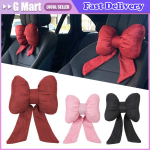 Bowknot Pillows Car Seat Neck Rest PillowCar Headrest Neck Cushion PillowsPink Car Accessories for Women