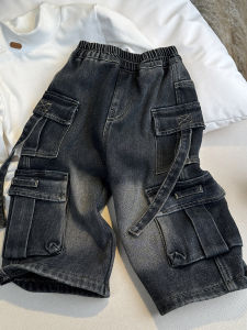 Trendy Straight Cargo Denim Pants for Boys