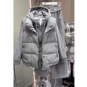 LIANGYILAILIN | Fashionable Sporty Womens Set Short-Sleeve Hoodie and Sleeveless Vest 3 Pieces
