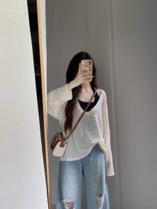 Cut Out Bandage Dress Knitwear Tops Female Thin Type Sunscreen Idle Style Summer Bra Top Outerwear Cover-up Two-piece Set