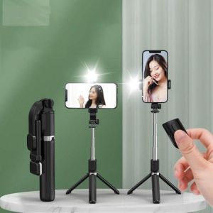 Gậy chụp ảnh có đèn led Selfie tích hợp remote bluetooth thông minh Tripod điện thoại quay video cây chụp hình xếp gọn