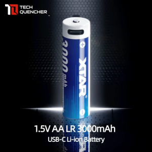 XTAR AA LR 1.5V 3000mAh USB-C Rechargeable Lithium Battery - 3.9h Fast Charging - Light Indicators