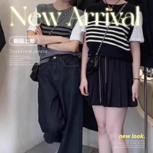 SHUQINGLAI | Fashionable Ice Silk Knit Blouse with Fake Two-Piece Design