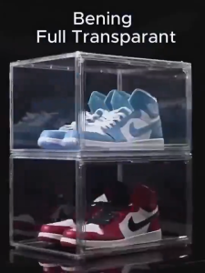 Acrylic shoe box Magnetic side drop Stackable Sneaker Container Anti-Oxidation Shoe box