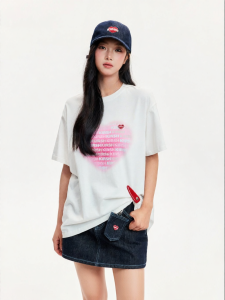 Korean Style Printed Loose Cotton T-Shirt