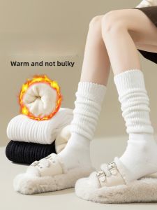 JINGCHI | Womens Thickened Fleece Lined High Tube Socks Ankle To Knee Length Warm Compression Slimming Effect Autumn Winter Fashion