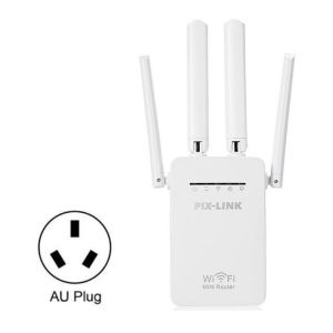 Wireless Wifi Signal Repeater Extender 300M Router Network Amplifier with Dual Network Cable Interface And Four Antennas