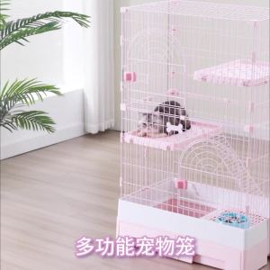 Pet Cat Cage House Cat Villa  Cage House Large Cat Villa House Cat Cage Cat Cage Large Size Cat Villa House Super Large Free Space with Toilet Integrated Foldable 猫笼