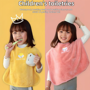 Childrens grooming bib 0 fluorescent agent soft and skin friendly towel waterproof brush towel face towel waterproof bib