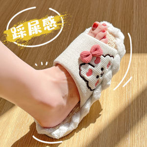Linen Slippers Womens Summer Spring & Fall All Year Round Indoor Home Couple Non Slip Cotton Linen Wooden Floor For Home Slippers Men