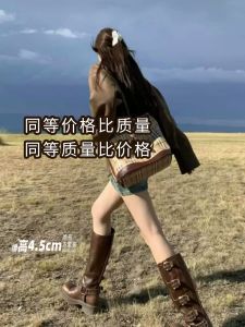 Womens Boots Summer American Retro High Leg Boot Knight Boots Brown Punk Motorcycle Boots Boots Western Cowboy Boot