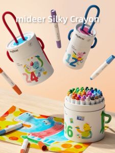 Bút màu sáp lụa hữu cơ Mideer Silky Crayon 8-12- 24 và 36 màu - Dành cho bé từ 3 tuổi