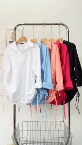 Bộ Bộ Nữ Áo Sơ Mi Rút Eo Kèm Quần Đùi Ống Rộng Thoáng Mát CÓ BIGSIZE - SET914