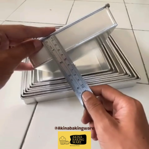 Loyang Kotak Tinggi 4cm Bahan Almunium 05mm Loyang Brownies Loyang Bolu Gulung Loyang Bolu