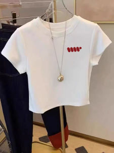 Áo Thun Nữ Tay Ngắn Mùa Hè Mới Về Tay Lửng Dáng Ôm Vừa Vặn Cổ Tròn in Họa Tiết Thời Trang Thường Ngày Chất Liệu Cotton