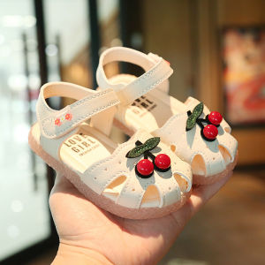 Summer Princess Baby Girl Shoes Soft Bottom Step Learning Sandals Toddler Kids Footwear Anti-Slip Magic Tape Closure PU Material