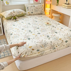 Dansunreve Pure Cotton Fittedsheet 1000TC Flower Cartoon Bedsheet 360°Wrapped Mattress Cover