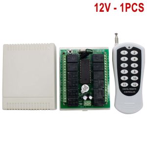 RF Control System with Relay Receiver & Transmitter DC 12V 12CH Wireless Remote Switch 433MHz