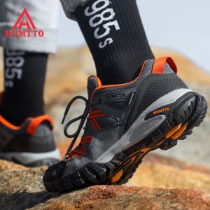 Humtto Hiking Shoes MenS Outdoor Waterproof Shoes Autumn Lightweight Climbing Hiking Shoes MenS Anti-Skid Breathable Hiking Shoes Women
