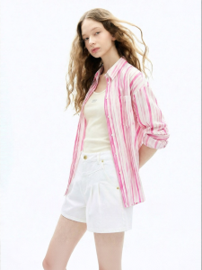 Juicy Couture | New Pink Loose Striped Fresh Shirt
