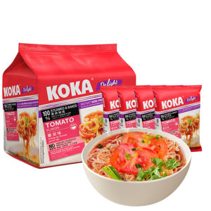 Singapore Koka Delicious Instant Noodles Non-Fried Wet Fishing Black Pepper Ramen Bagged Instant Noodles Internet Celebrity Noodles with Soy Sauce