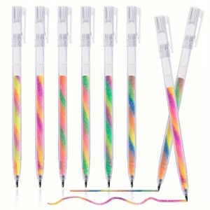 Bộ 6 Bút Gel Nhũ Cầu Vồng 1.2mm Đầu Bi Viết Êm Dùng Cho Nhật Ký Thủ Công DIY Thiệp Chúc Mừng Đồ Dùng Văn Phòng Phẩm Nghệ Thuật