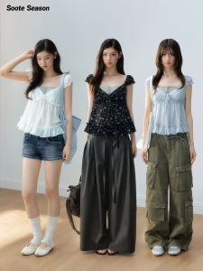 Soote Season | Lace Insert False Two-Piece Design Fitted T-shirt