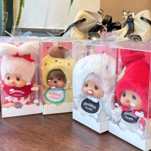 YF Monchhichi Plushie Chimutan Sanrio My Melody Cinnamoroll Collab Keychain Cute Cartoon Bag Pendant FY