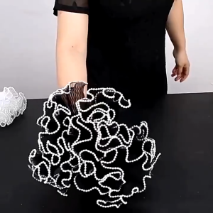 Korean Wave Yarn Flower Packaging Lace Paper DIY Craft Scrapbook Wavy Plated Sheer Fabric 28cm x 3.5m