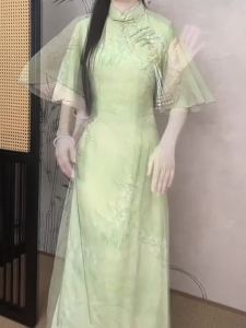 [ Orchid Leaf Dance ] Ao Dai Cheongsam New Chinese Summer 2024 New Young R Style Girl Dress
