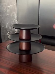 KEMORELA Acacia Wood Cake Stand Footed Dessert Display For Weddings Birthdays Cupcakes Tray Halloween and Christmas Cake Tray