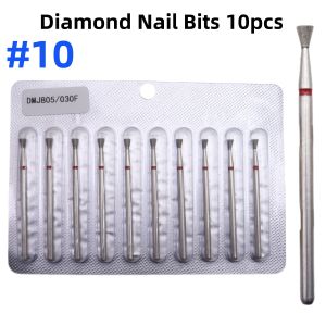 10pcs Russian Manicure Diamond Nail Drill Bits Set – Cuticle Prep Dead Skin Removal Nail Drill Machine Accessories