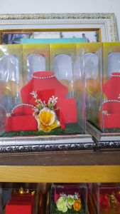 box/kotak mahar rustik merah silver