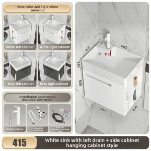 NIUNAISI | Compact Wooden Bathroom Cabinet 60cm