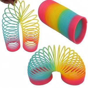 Rainbow Circle Fun Folding Toy Material Spring Coil Childrens Creative Magic Party Party Funny Tool Colorful Elastic Pen Holder