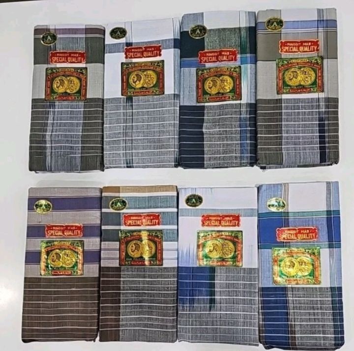 KAIN SARUNG PELIKAT INDIA KAIN COTTON TENUNAN TANGAN CHOP RINGGIT MAS BENANG 60X40 PEMBORONG PERUNCIT
