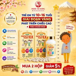 [Mua 5 Hộp tặng 1 Hộp] Viên Uống Tăng Chiều Cao Và Phát Triển Trí Não Nano Growth Habit EX Nhật Bản - Hộp 120 viên