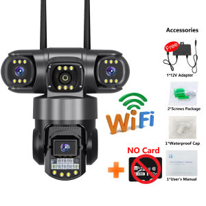 3 Lens 3 Monitor Screen Security Protection 2 Way Audio Wifi Camera HD Color Night Vision Home Surveillance Cameras Outdoor CCTV