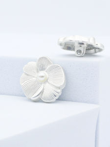 Nút Kim Loại Màu Bạc Mờ Thiết Kế Hoa Ba Chiều Thanh Lịch Nút Áo Len Cardigan Nút Áo Khoác Cao Cấp Nút Trang Trí Gia Đình