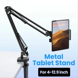 Tablet Stand Rotatable Phone Stand Long Arm Metal 180° Adjustable Holder For iPad Pro Mini Air Xiaomi Tablet Compatible 4-12.9