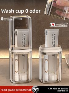 MONLEYTA | Portable Travel Three-in-One Multifunctional Toothbrush Cup High-End Sensation Mouthwash Cup Set Plastic Korean Style